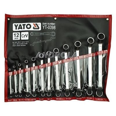 Klucze oczkowe odgięte 6-32mm 12szt Yato YT-0398