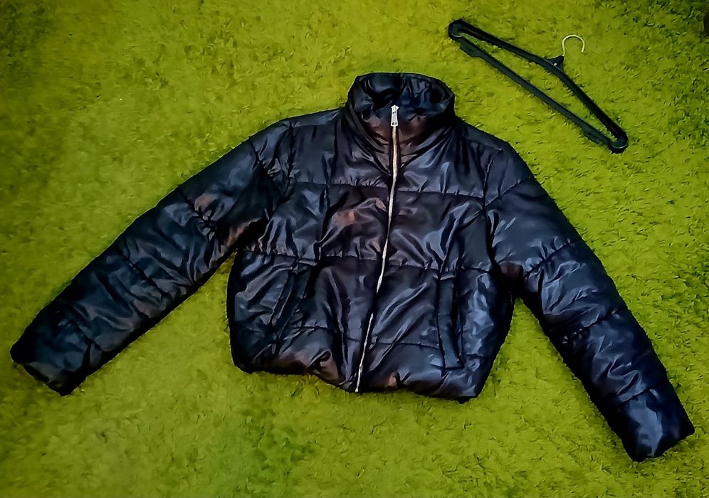 Теплая укороченная куртка пуффер, курточка, пуховик, бомбер.