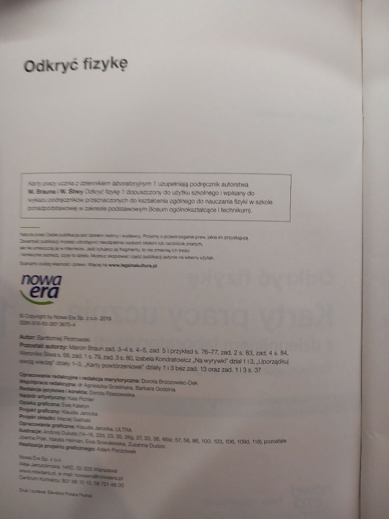Odkryć fizykę 1 Karty pracy