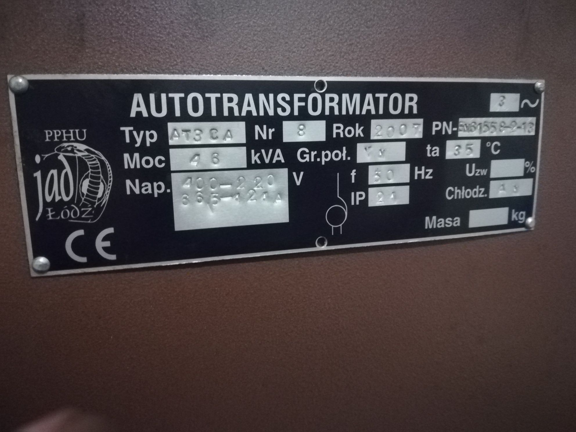 Autotransformator trojfazowy 46kVa 400V-220v