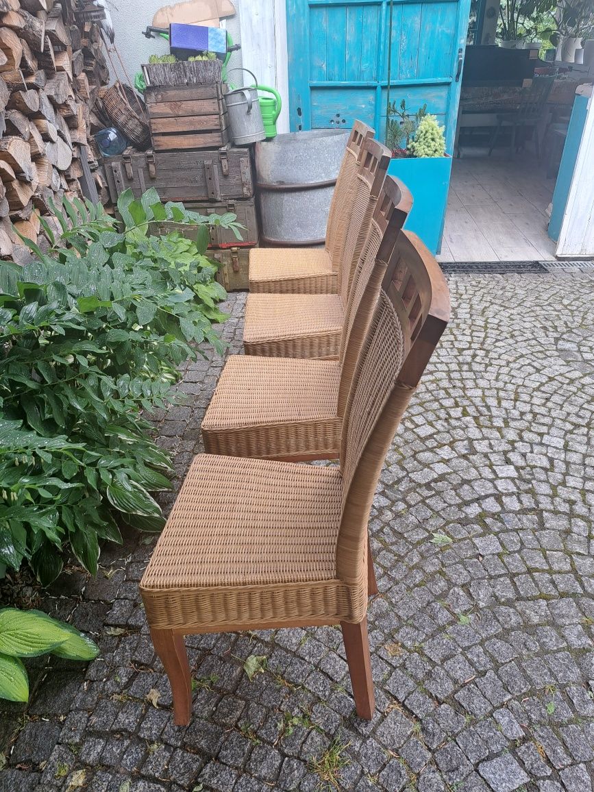 Krzesła ratan z machoniem ogrodowe Certified Wicker Rive Bleu