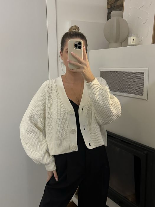 Biały kardigan H&M