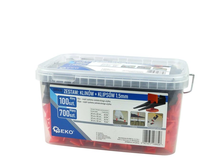 Клини монтажні вирівнювання плитки 100 клинів 700 затискачів G00436