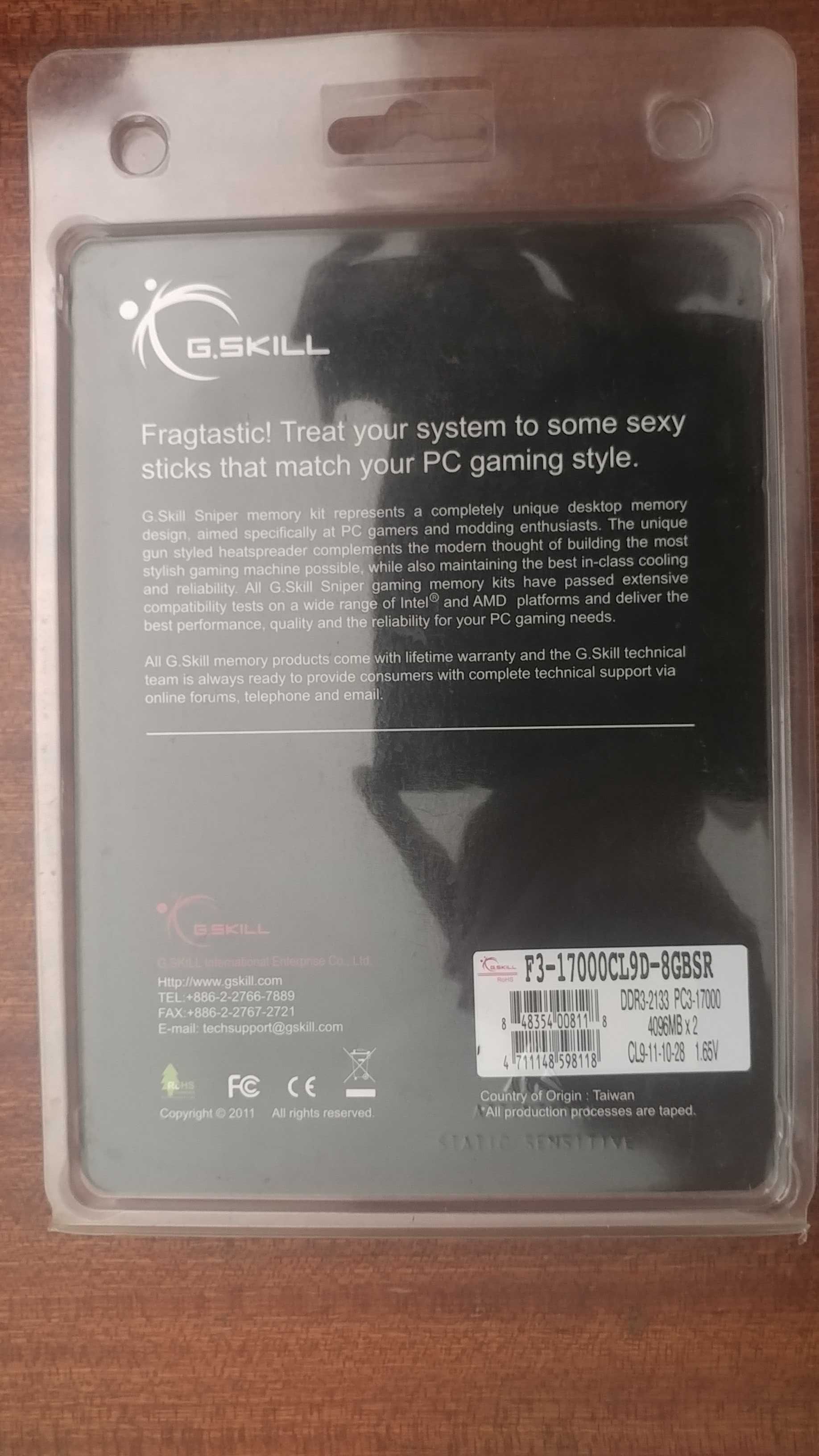 Оперативна пам'ять DDR3 2133MHz CL9 8GB (2х4GB) G.Skill Sniper Тайвань