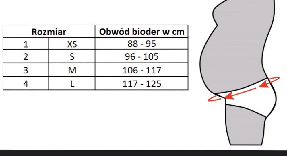Pas ciążowy poporodowy podtrzymujący ze wzmocnieniami