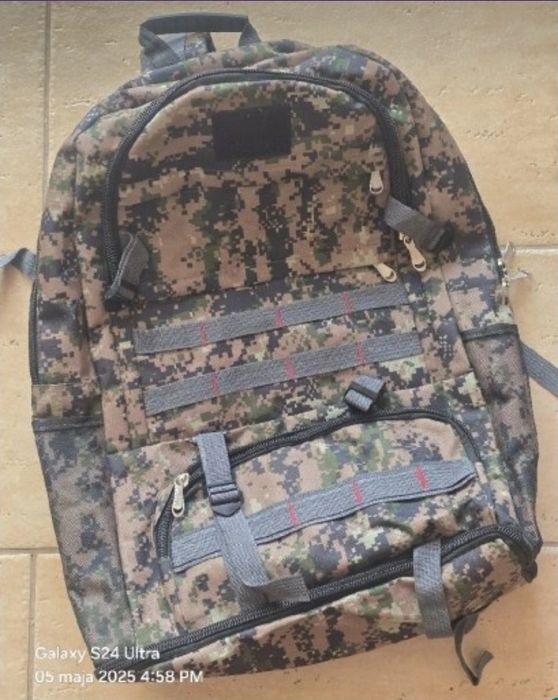 DUŻY pojemny wojskowy wędkarski trekkingowy górski plecak moro khaki.