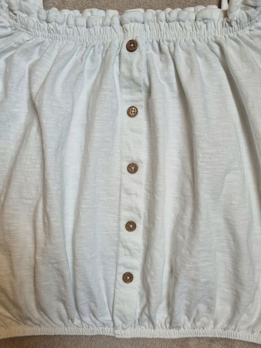 Bluzka, biała, krótki rękaw, r. 158 / 164