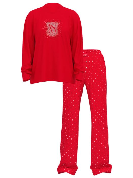 Фланелева піжама victoria’s secret flannel long tee-jama set XS, S