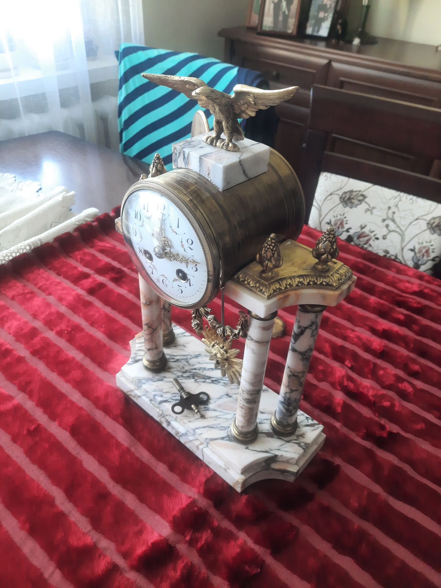 Zegar kominkowy w stylu EMPIRE.FRANCUSKI z 1900 r. URLOP