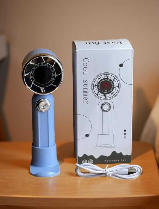 Вентилятор портативний настільний ручний акумуляторний вентилятор