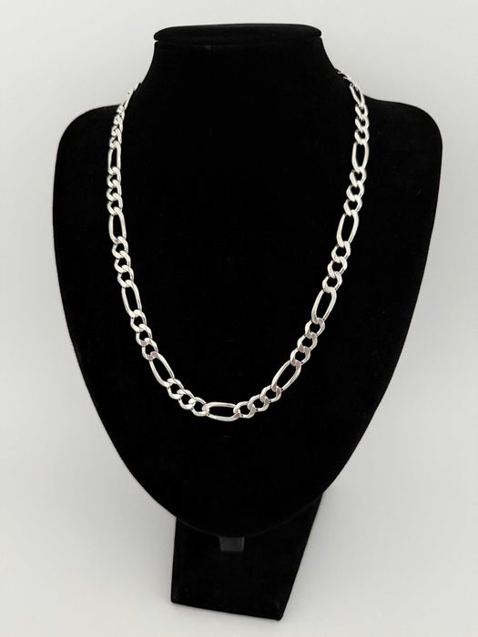 Srebrny Łańcuszek splot Figaro 53,5 CM 45 GRAM ! PR. 925 Okazja !