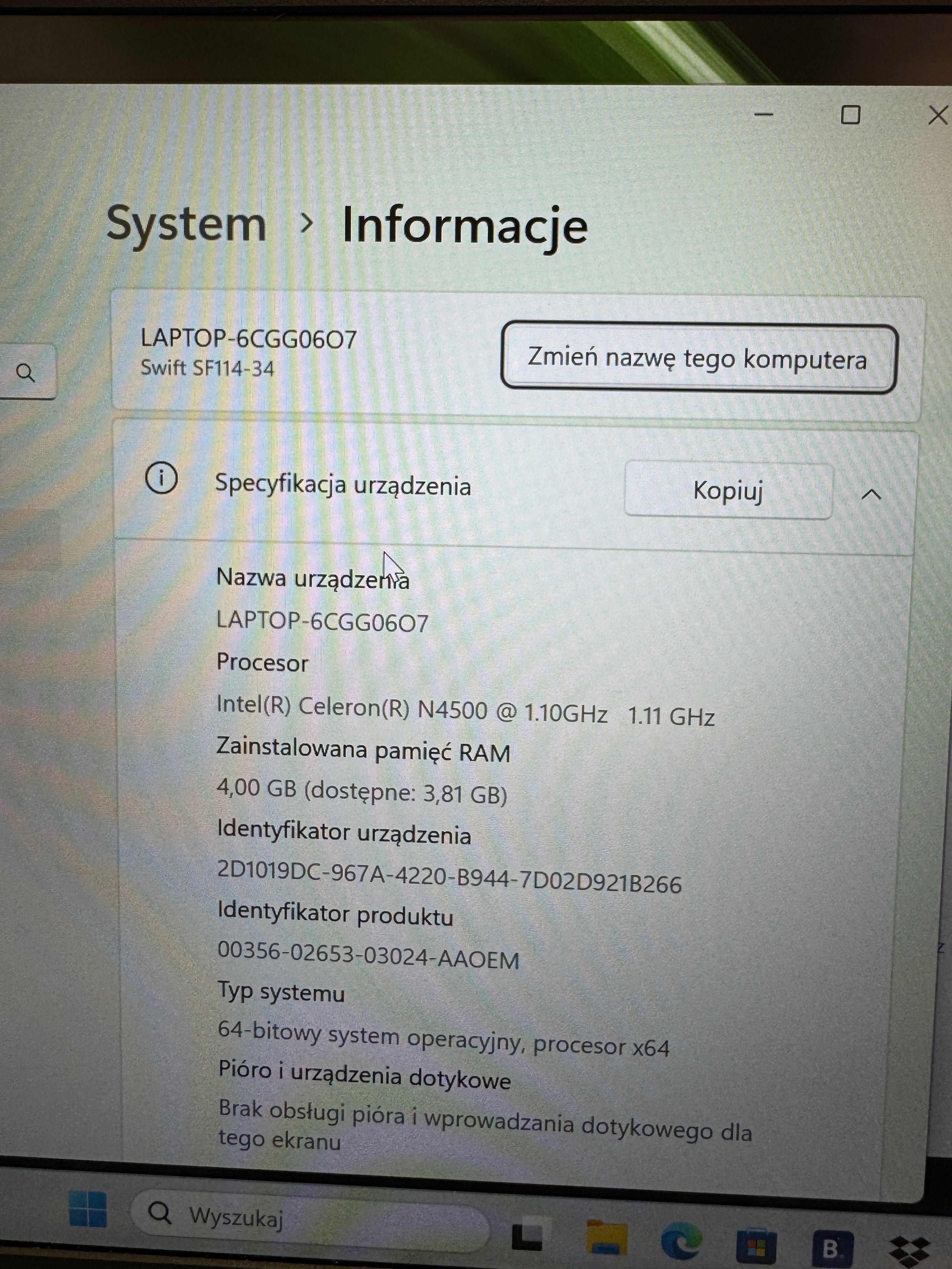 Notebook Acer N20H2 Kraków Starowiślna
