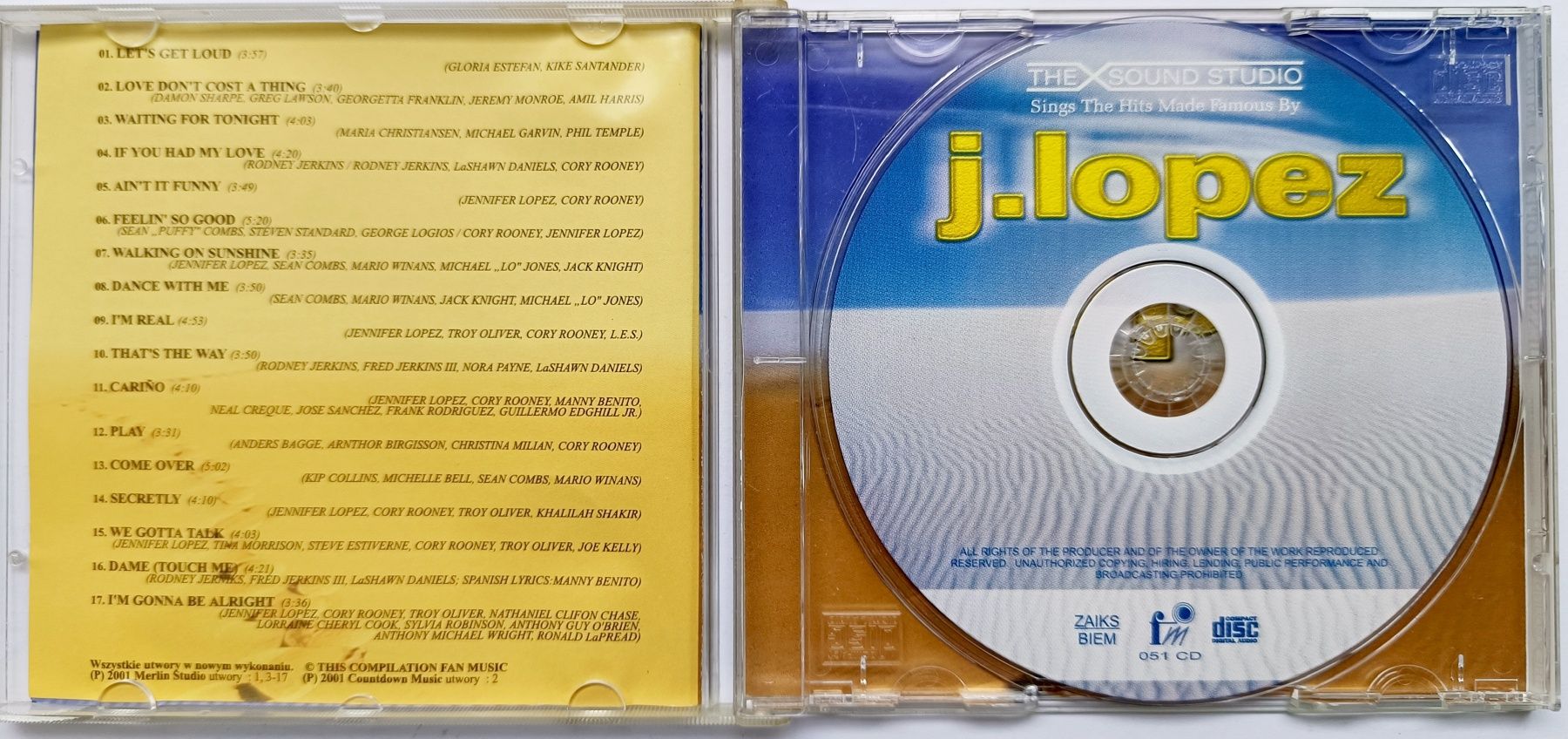 The X Sound Studio Wykonuje Utwory J. Lopez 2001r