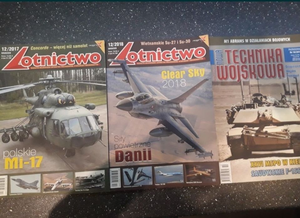 Czasopisma Lotnictwo, Technika wojskowa, Morze - 6 szt dla koneserów