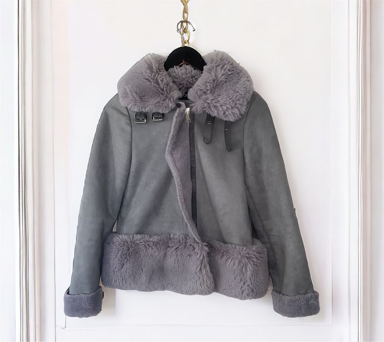 Kożuch wiosenny Mochy M z futerkiem