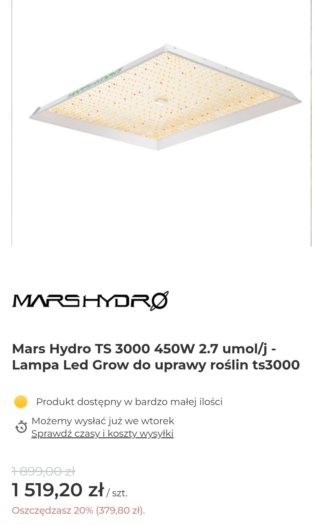 Mars hydro ts3000 lampa led Jak Nowa 450w z regulacją