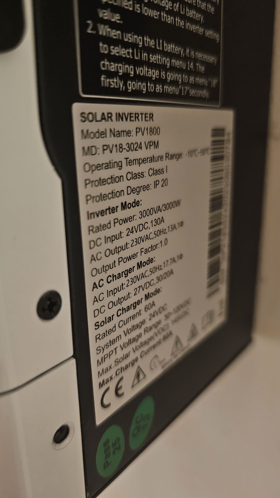 Гібридний інвертор Must PV 3024 (3КВт)