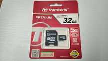 Карта памяти Transcend Micro SDHC 32Gb Class 10 + Adapter.