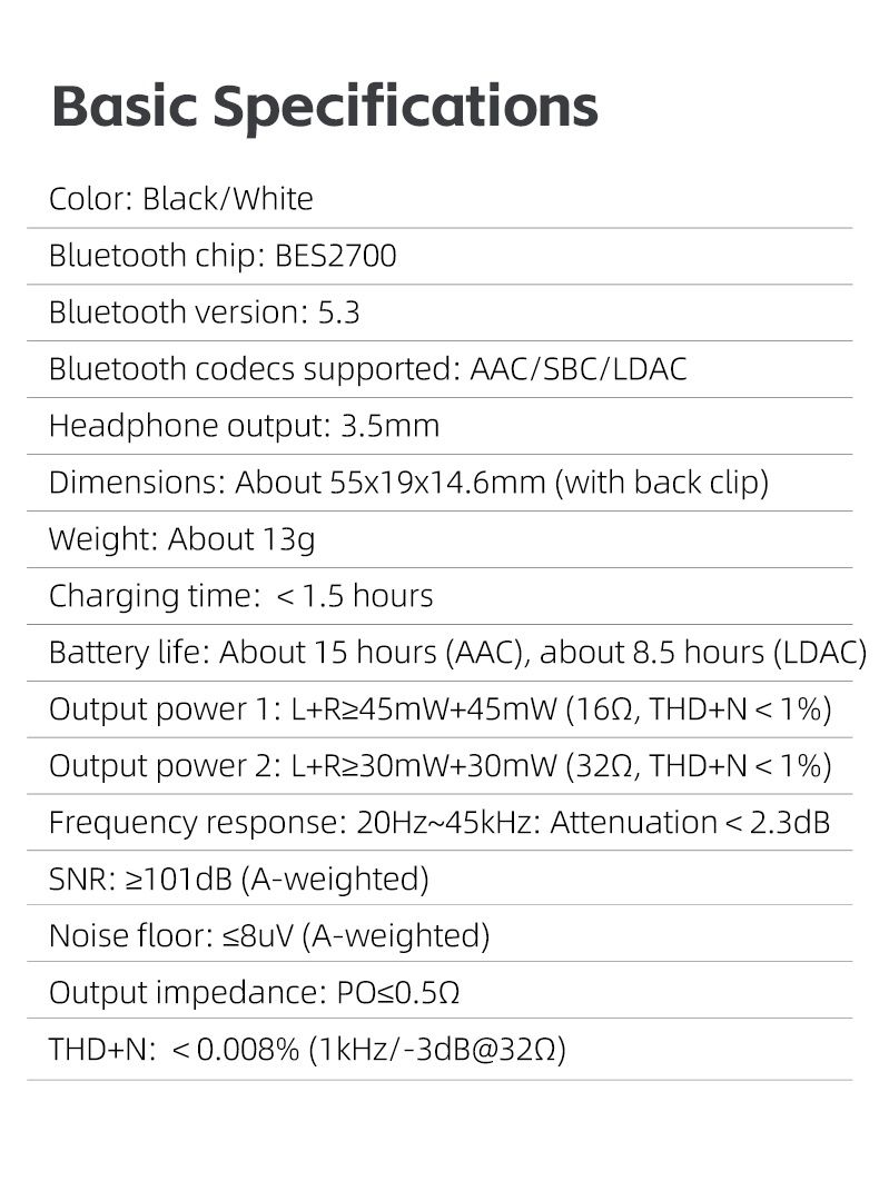 FiiO BTR11 - Wzmacniacz słuchawkowy, przenośny DAC Bluetooth z LDAC i