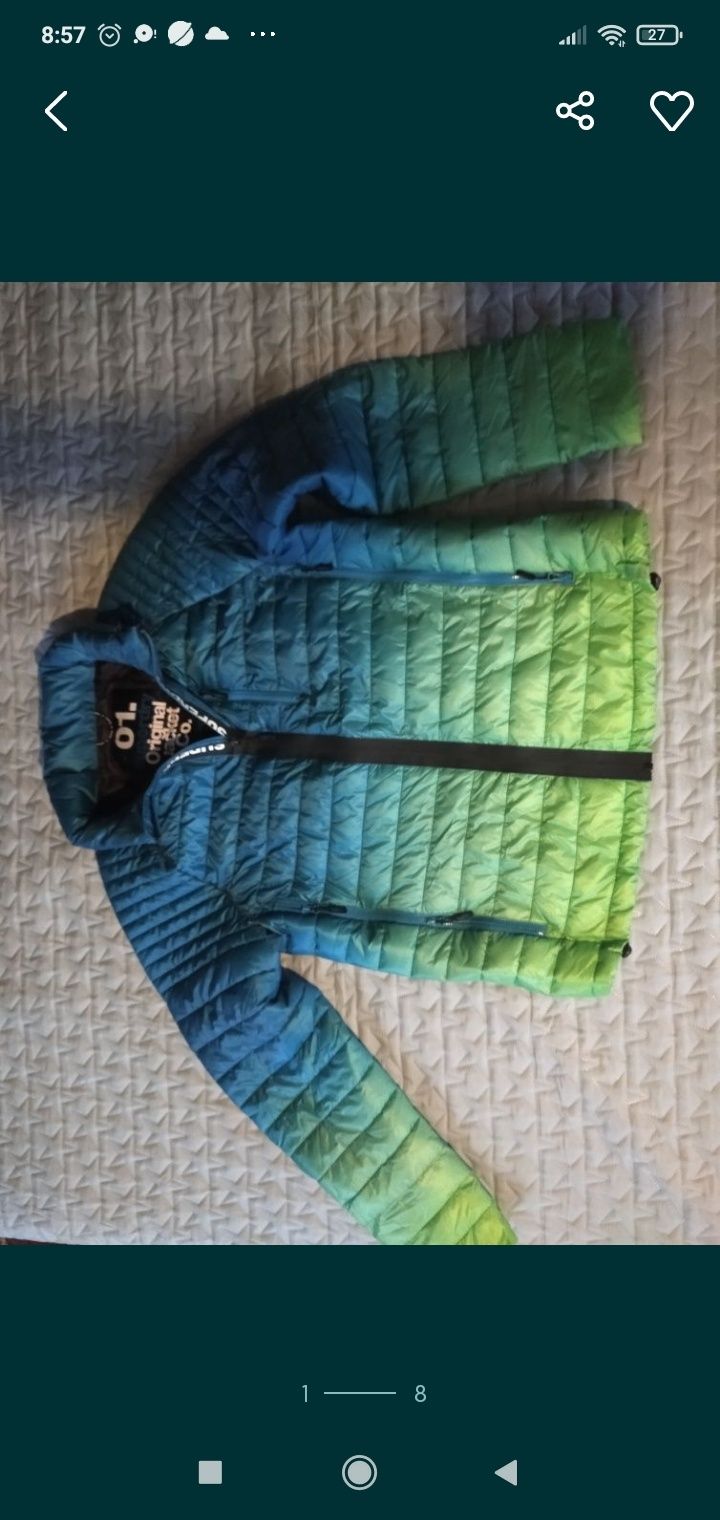 635zł kurtka puchowa Superdry męska pikowana ciepła zimowa zielona 40