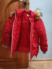 Куртка для дівчинки, червона, 128см