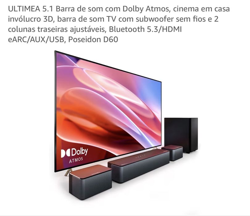 ULTIMEA 5.1 Barra de som com Dolby Atmos