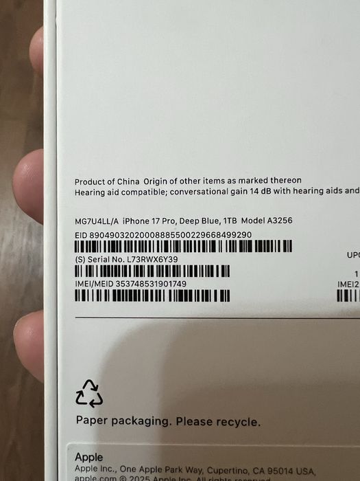 iPhone 17 Pro - Azul Profundo - 1 Terabyte - Sem Caixa/Novo