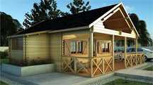 Casa de Madeira 50m2 (Pinho Nórdico Maciço)