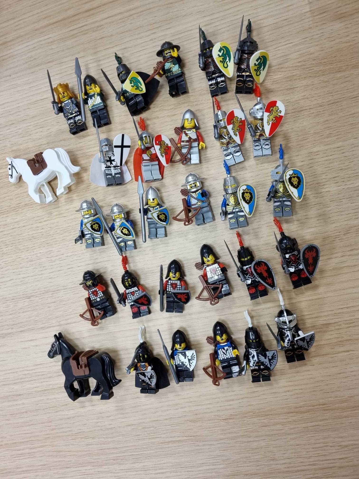 Mix rycerzy ludziki z klocków minifigurki koń król artur zielony smok