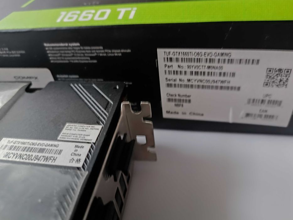 Відеокарта Asus GeForce GTX 1660 Ti TUF Gaming EVO 6GB ідеальний стан