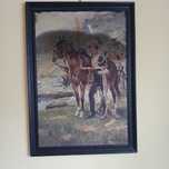 Obraz -Ułana   przy koniu wym.71x100 cm
