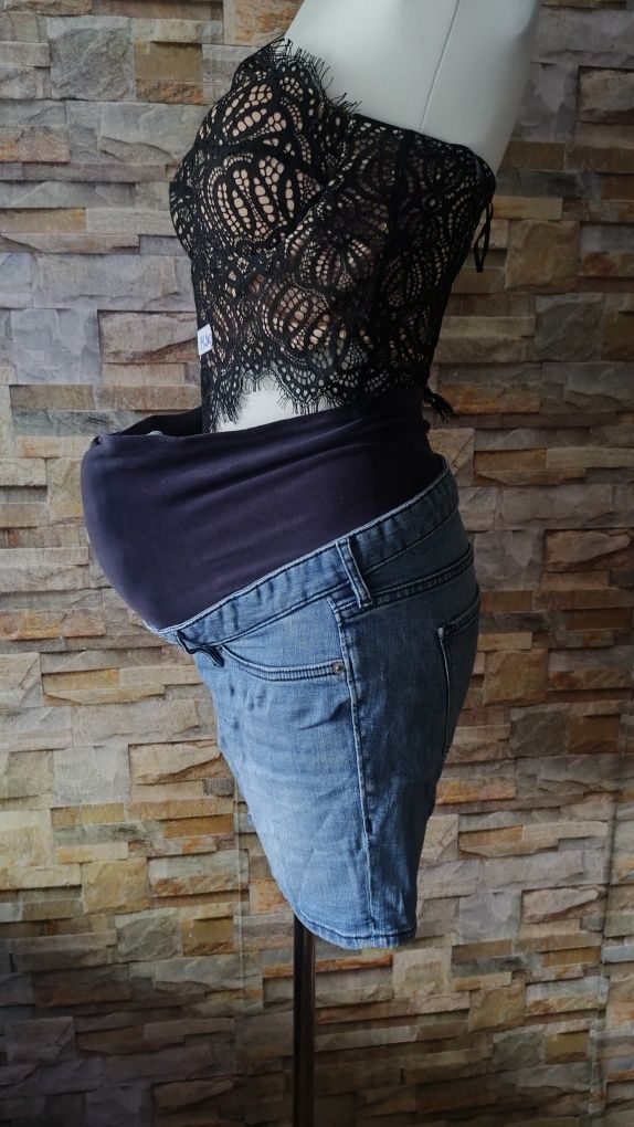 Spodenki ciążowe jeans krótkie szorty rozmiar M