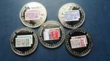 Szwajcaria - 5 medali z serii "150 lat waluty" (2)