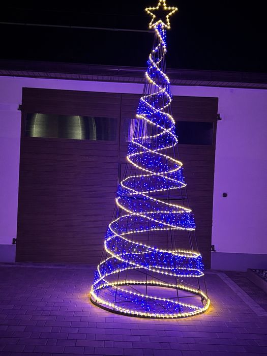 Choinka led 3D duża stalowa składana gwiazda