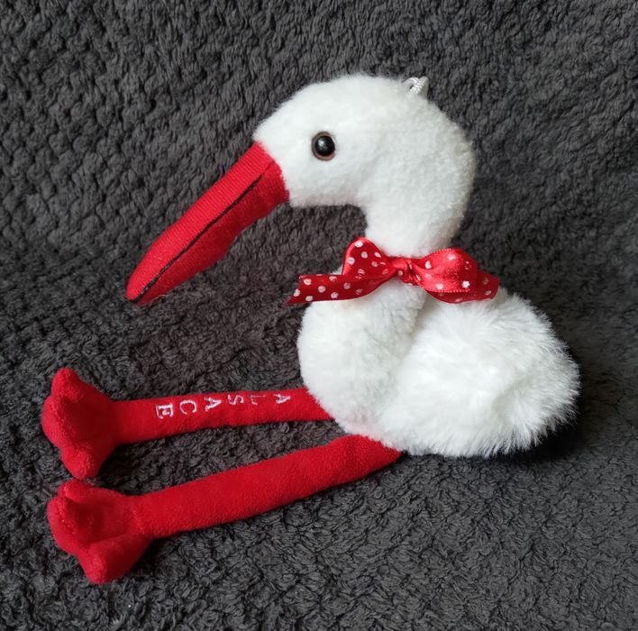 Pluszowy bocian maskotka