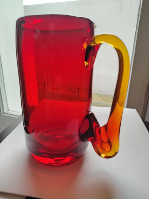 Szklany kufel  huta sudety  prl nowy