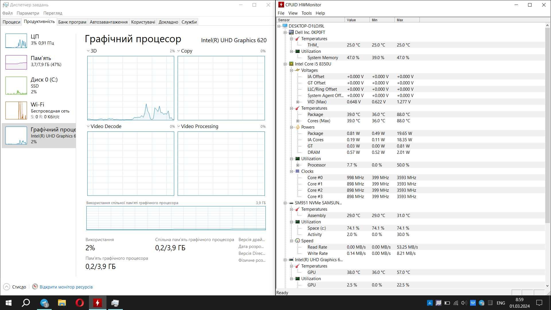 Dell E7490, i5-8350u/8gb/256ssd FullHD 14"