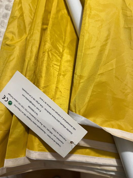 Guarda-sol amarelo com proteção UV – novo com etiqueta