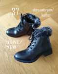 Nowe buty damskie 37 botki trzewiki czarne skóra naturalna