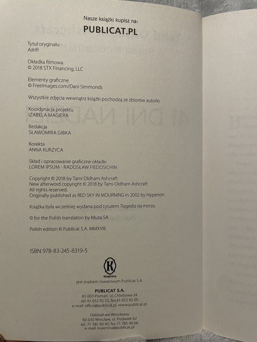 “41 dni nadziei” Tami Oldham Ashcraft