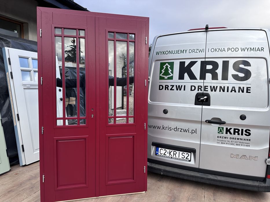 Drzwi wewnętrzne drewniane dwuskrzydłowe montaż cała Polska na wymiar