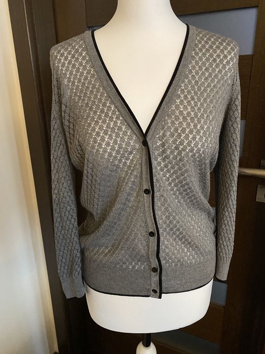 Sweter szary H&M rozmiar S(36) z czarnymi wstawkami