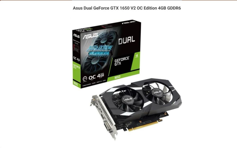 Gráfica Asus GeForce GTX 1650 Dual V2 4GB