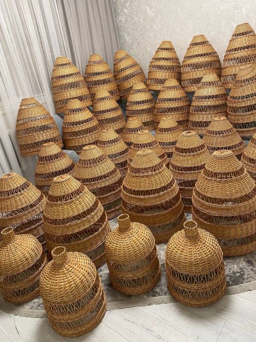 Світильники з лози еко абажур лампа плафон люстра ручна робота торшер