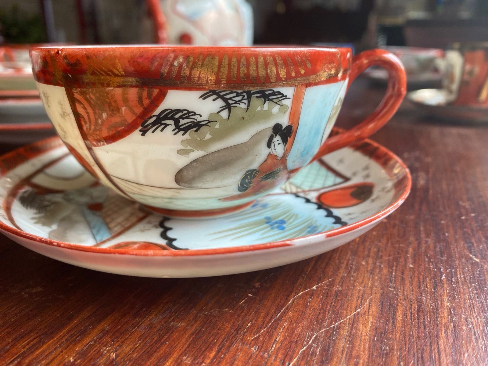 Serviço de chá em porcelana estilo japonês
