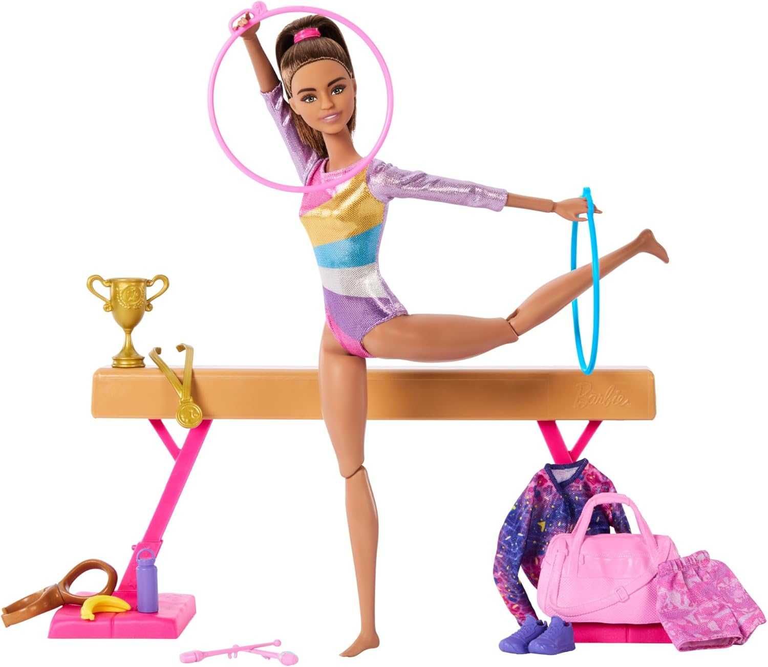 Кукла Барби Блондинка и Брюнетка Тренировки по гимнастке Barbie Gymnas