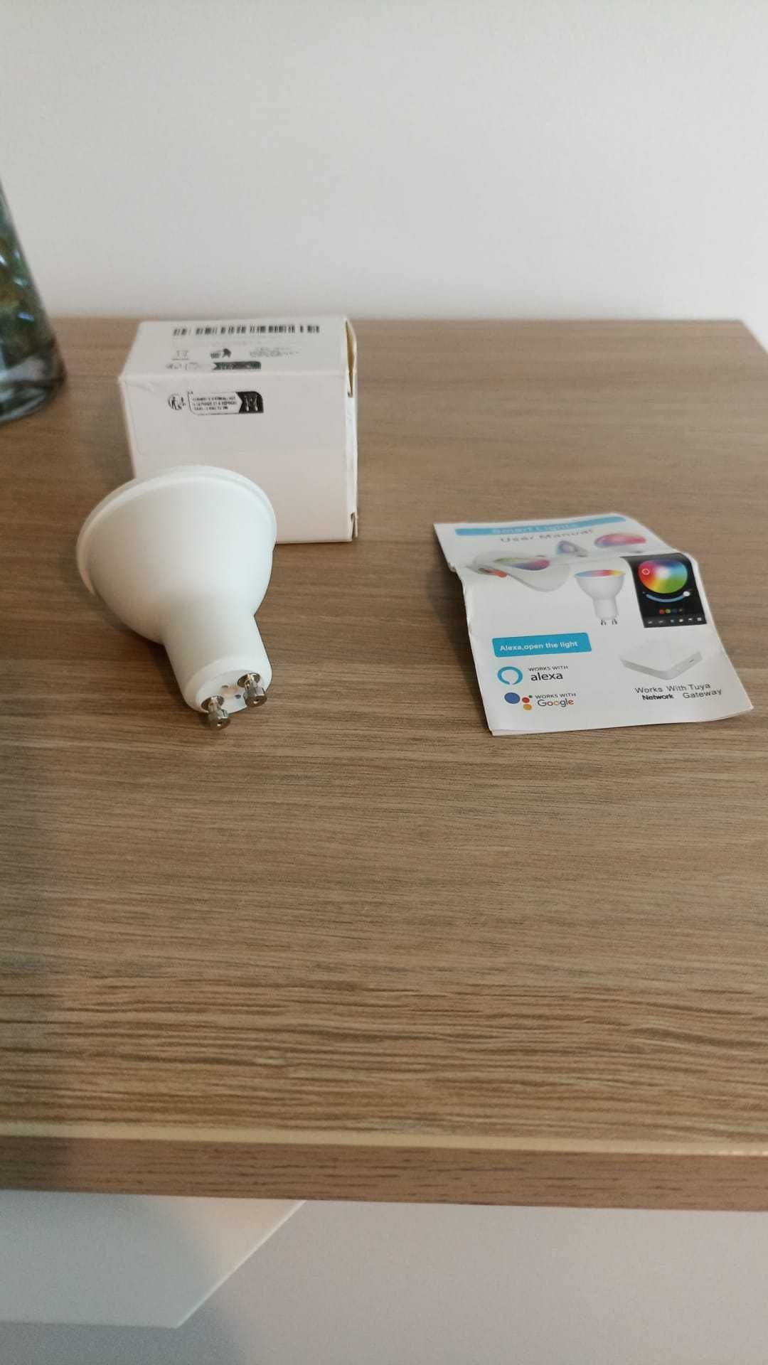 Lâmpada LED Tuya Smart RGB, Lâmpada Bluetooth, GU10, 220V, 9W