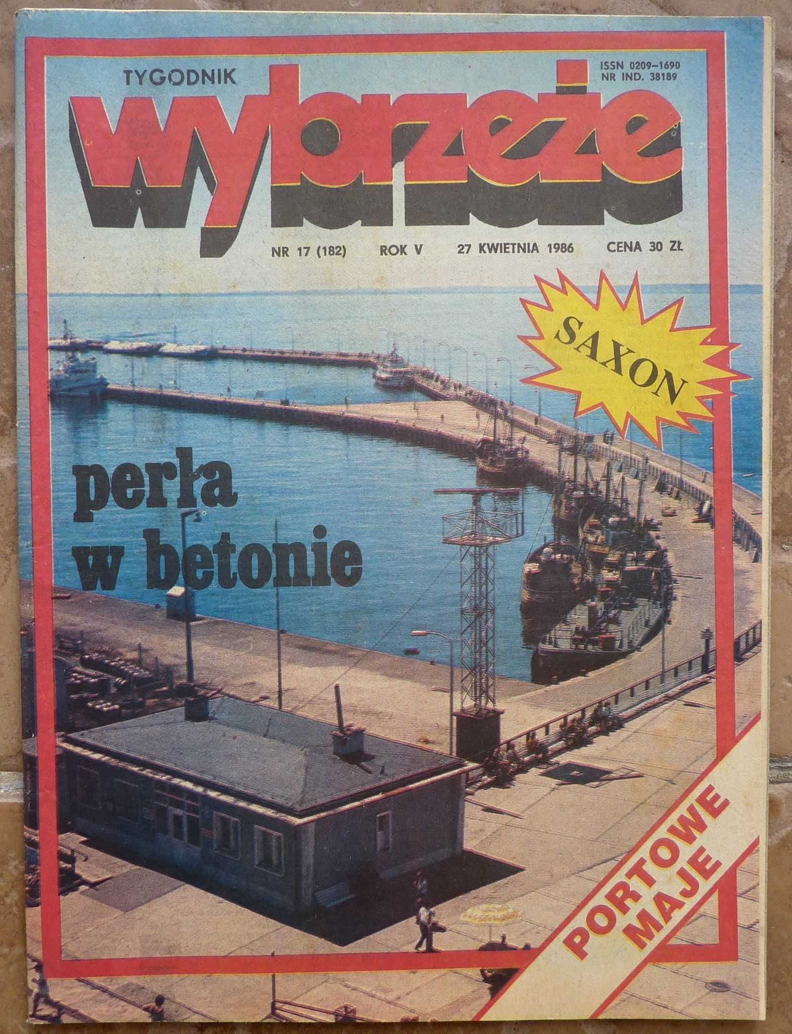 WYBRZEŻE tygodnik nr 17/1986 - plakat - zespół SAXON