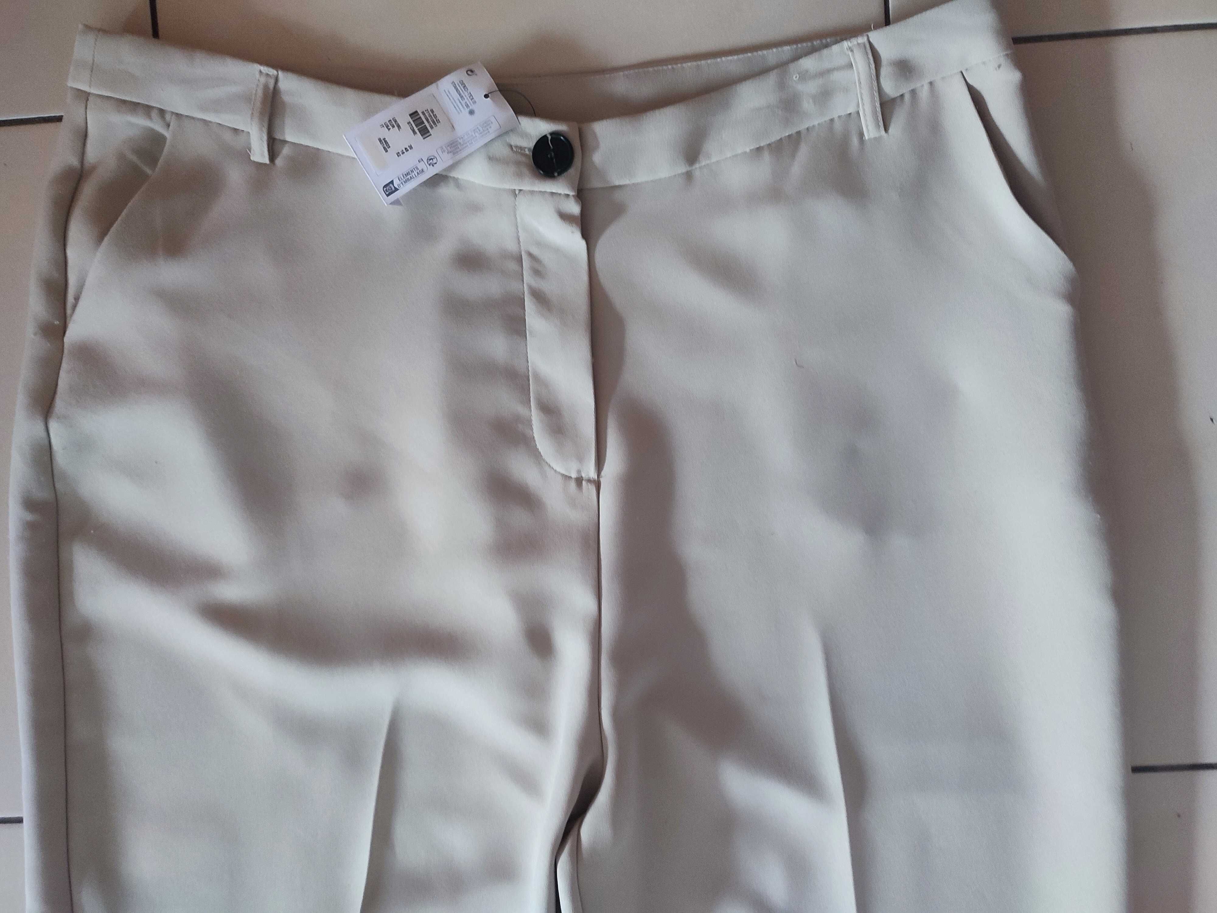 Primark kremowe spodnie 48/52, metka nowe