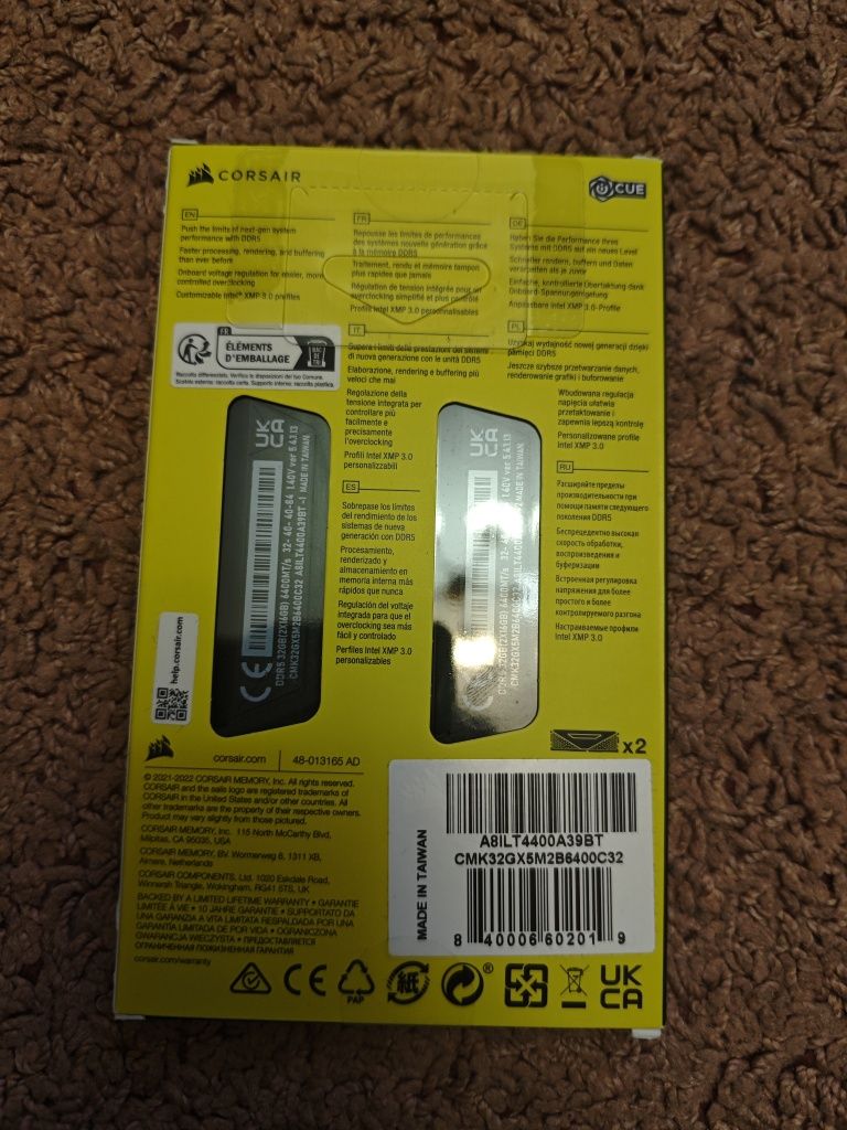 Память Corsair 32 GB (2x16GB) DDR5 6400 MHz (CMK32GX5M2B6400C32)